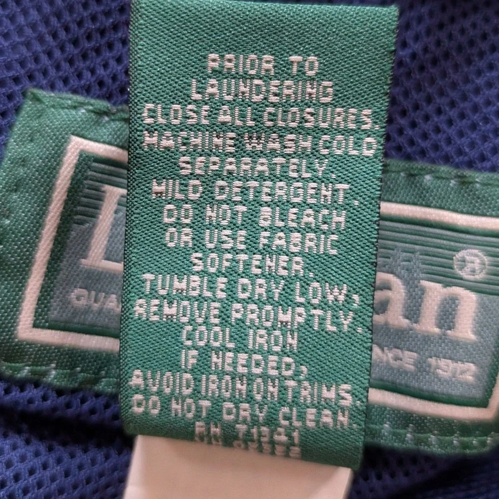 LL Bean Discovery Rain Jacket Kids 8 Blue Hooded